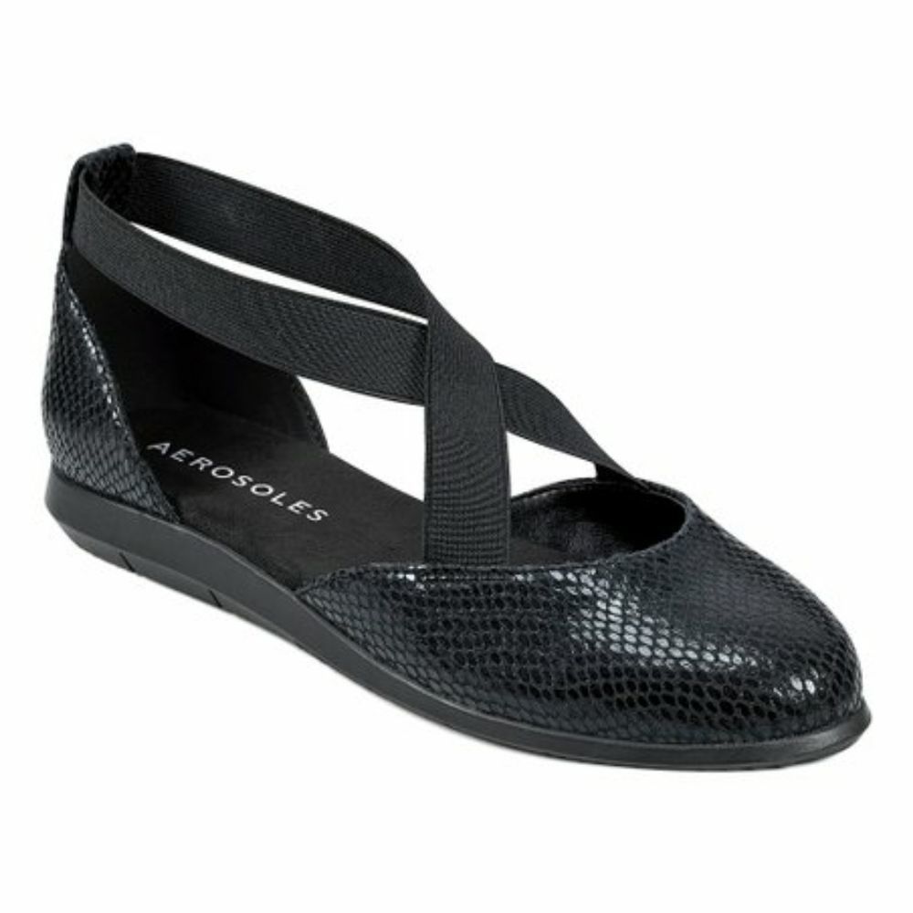 Aerosoles Bedford Black Snake Flat Women